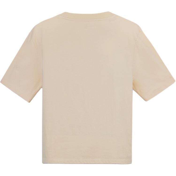 Timberland Outdoor Breathable Loose Soft Skin-Friendly Short Sleeve Drop Shoulder T-Shirt Women Tops Light-Brown A5NJE-EFL