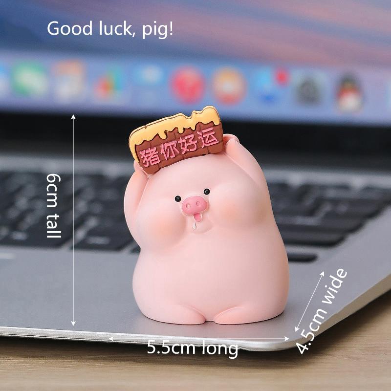 Kawaii Pig Resin Diy Home Decoration Figurines Dollhouse Moss Landscape Fairy Garden Miniatures Room Decor