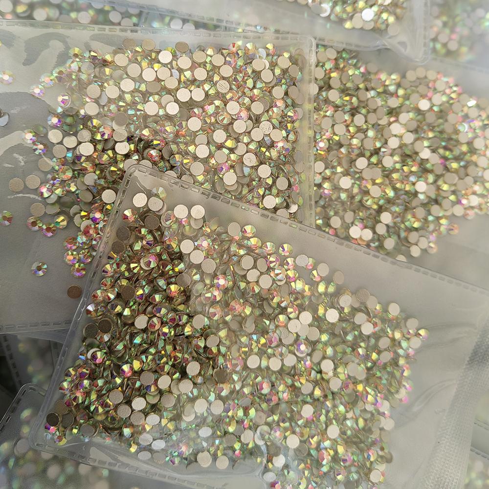 Style Bulk Flat Back Crystal Non Hot Fix ab Glass Rhinestones Ss20 for Nail Art