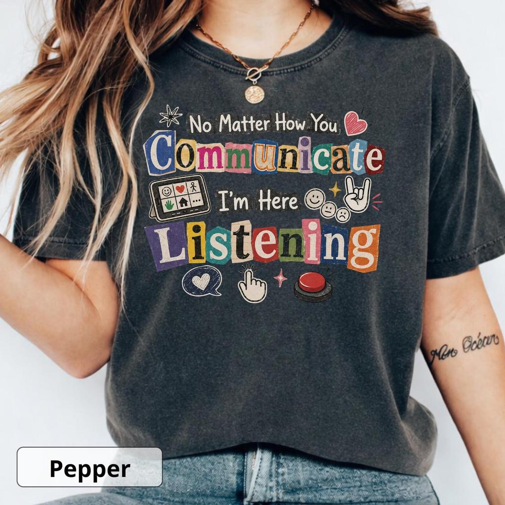 Comfort Colors Speech Therapy Shirt, SLP Shirt, AAC Communication Tee, Speech Therapist Gift, School SLP Shirt