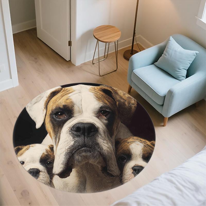 Black Boxer pattern round rug,Carpet Rug for Living Room Bedroom Playroom ,Non-slip Floor Mat,Holiday Gifts and Birthday Gifts.