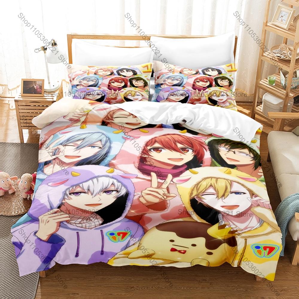 IDOLiSH7 Bedding Set Duvet Cover + 2 Pillowcases Male Idol Rhythm Game Concert Stage Anime Bedroom Decor