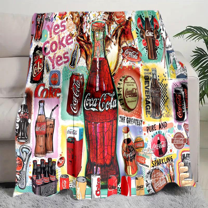 Cocacola Vintage Bottle Blanket Soft Comfortable All Seasons Perfect Sofa Office Naps Blanket Gift Idea Birthday Present Christmas Gift
