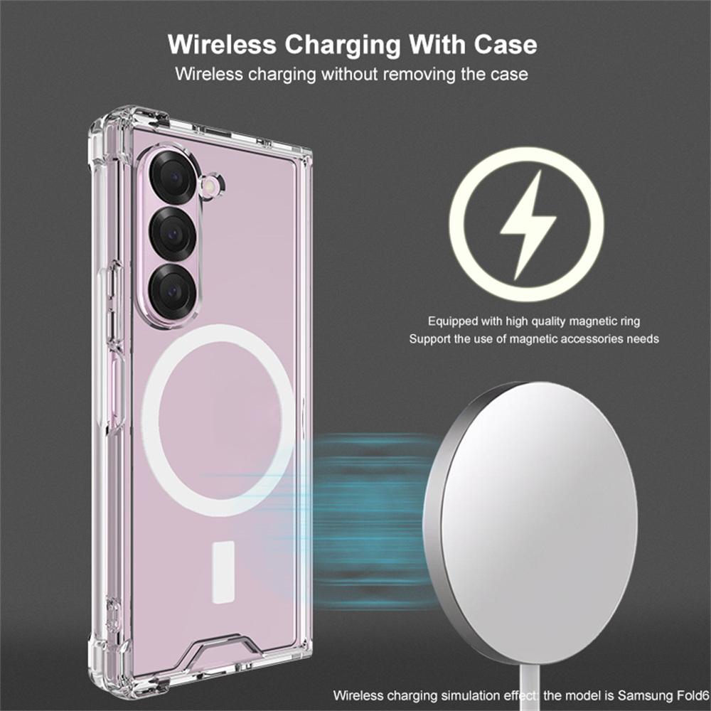 IMAK For Samsung Galaxy Z Fold6 5G Clear Case Compatible with MagSafe Shockproof PC+TPU Phone Cover