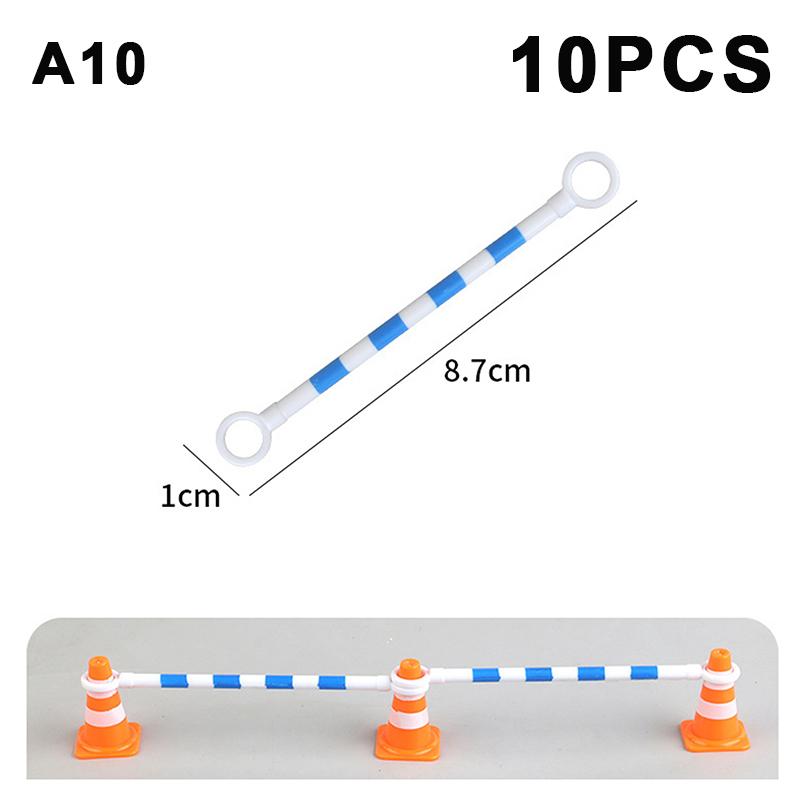 10Pcs Mini Traffic Cones Abs Plastic Road Cone Model For Scene Layout, Pretend Play And Photography Props