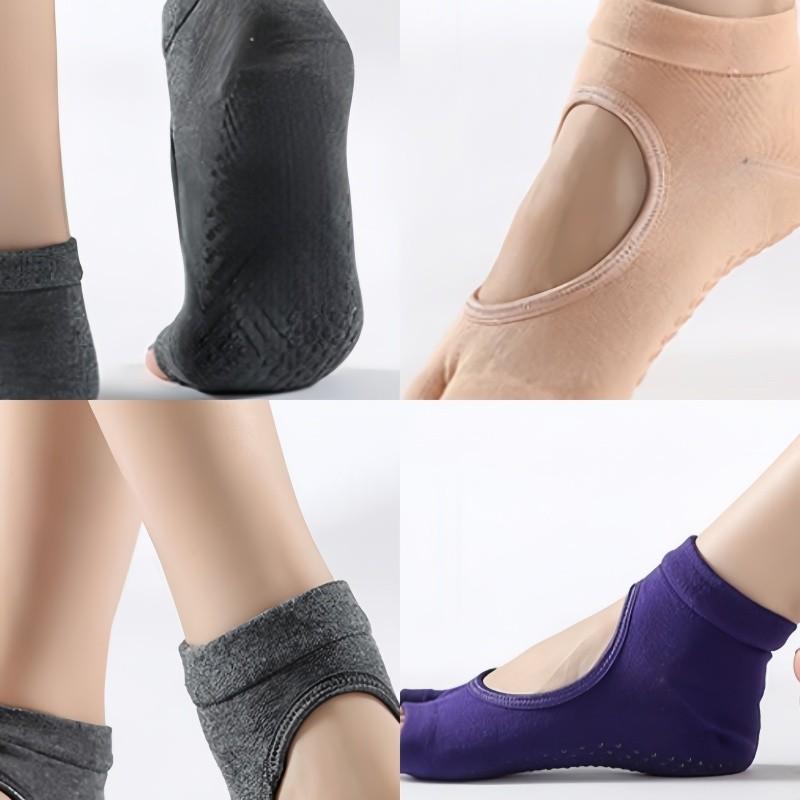 Breathable Yoga Socks Sweat Absorbing Backless Five Finger Silicone Dot Anti Slip Yoga Pilates Dance Toe Socks