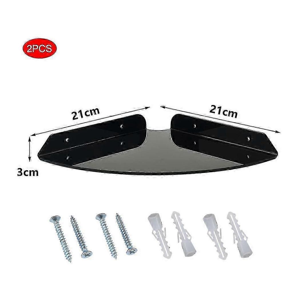 2 Stück Acryl Wandmontage Schwebende Eckregale Viertel Duschregal Hängende Eckregale Wand D