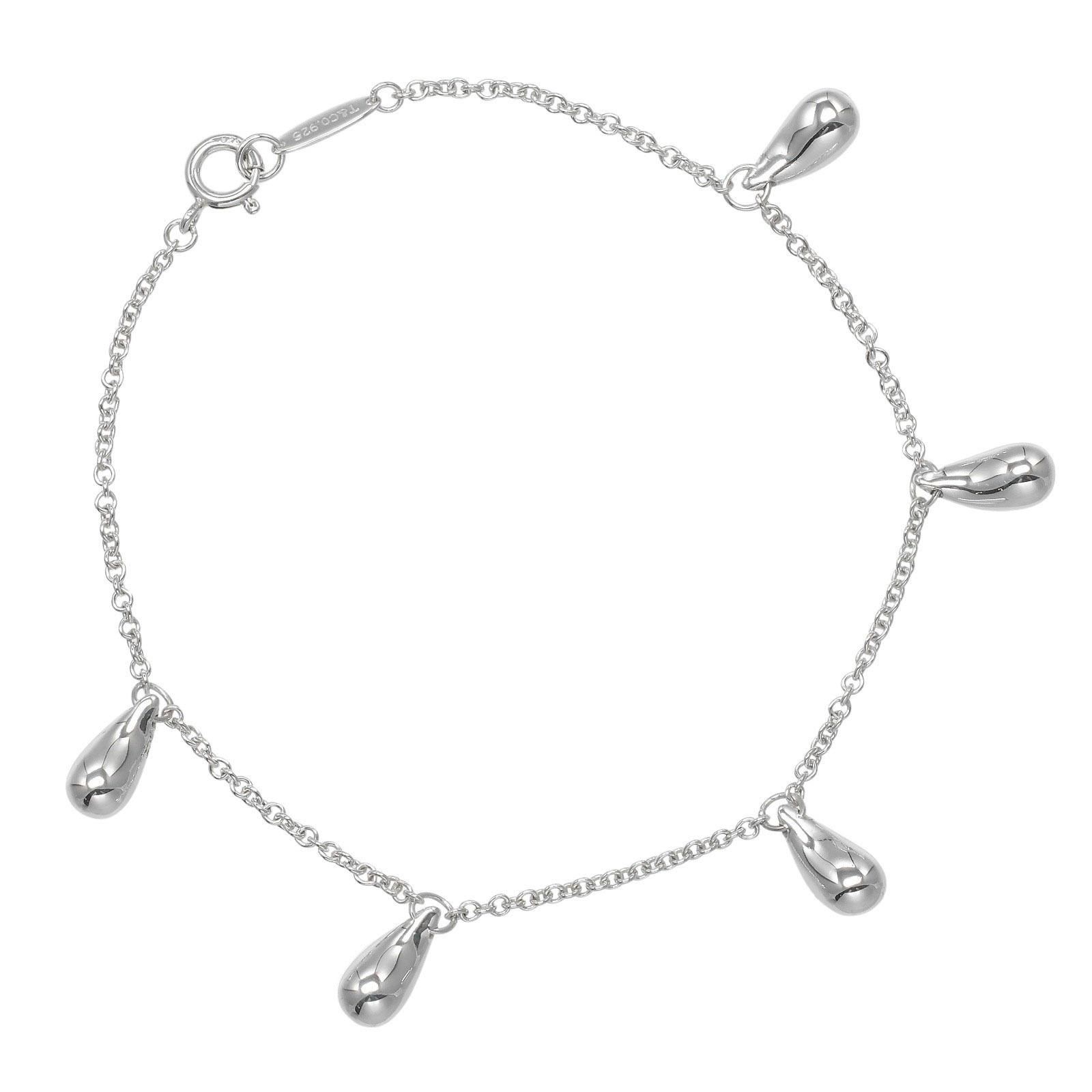 

TIFFANY&Co. Teardrop 5 motifs Bracelet Silver925 6.2g Women Used