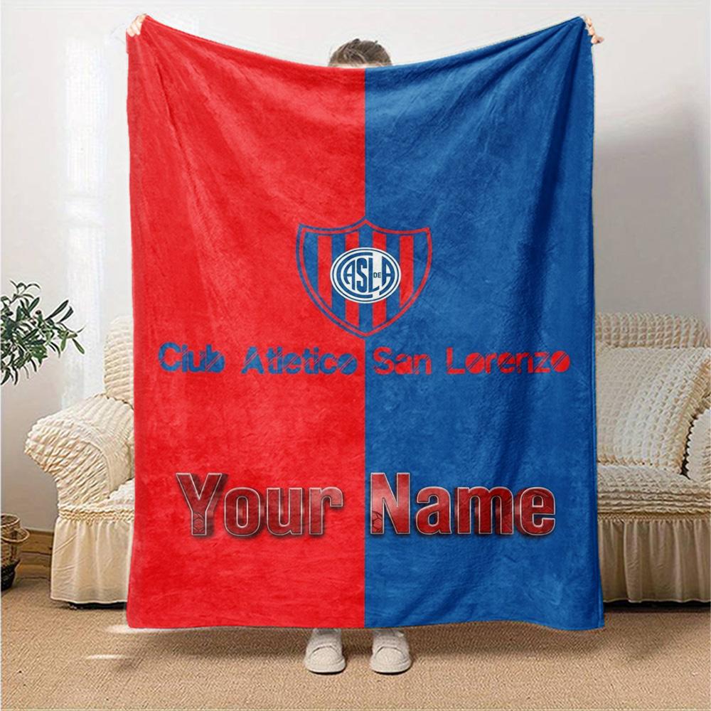 Name Custom San Lorenzo Logo Print Flannel Blanket High Quality Warm Comfortable Cover for All Seasons Perfect for Gifts Home Decor