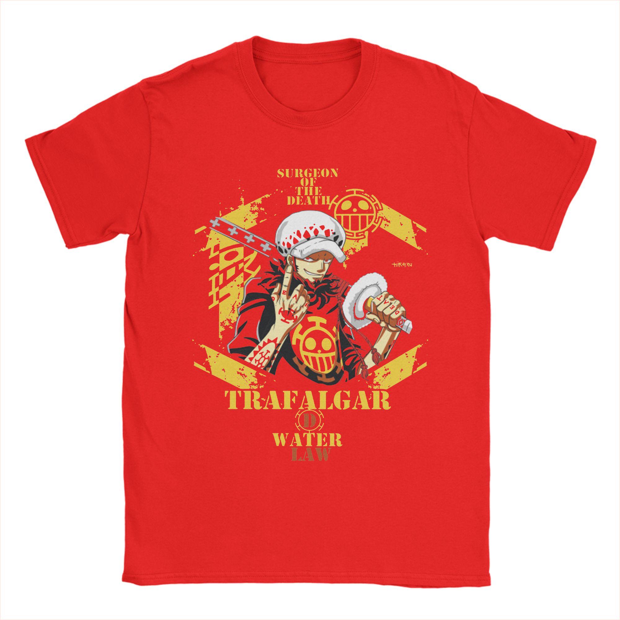 Captain of the Heart Pirates TShirt Unisex Womens Cotton T Shirts Trafalgar Law One Piece Anime Short Sleeve Tee Shirt Clothes S