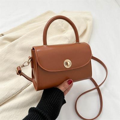 Neue Retro 2025 Winter neue einfarbige einfache Schloss lässige Messenger kleine quadratische Tasche in Textur
