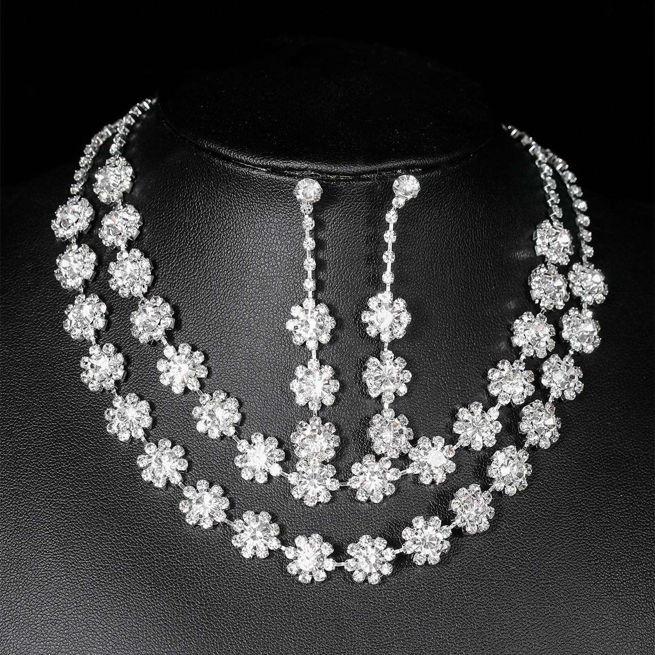 

Стильні та прості сережки-гвоздики з діамантами, сережки-гвоздики в європейському та американському стилі, набір ювелірних виробів з намиста з двох частин