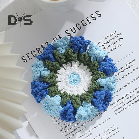 Květinový tkaný podtácek, protiskluzové držáky na kelímky, prostírání, dekorativní háčkovaná konvalinka, podložka na nápoje, opakovaně použitelný prostírání na stůl, kuchyňské doplňky.