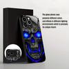 Dark Blue Skull Tempered Glass fashion phone cases For iphone 17 case Glass Phone Case for iPhone 17 16 15 14 13 12 pm Pro Plus