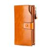 Genuine Leather RFID Anti-Theft Ladies Long Wallet Clutch with Brush Wax Finish