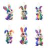 Bunny Ornaments Set - Colorful Acrylic 2D Rabbit Decorations for Holidays Including 4th of July, Christmas, and Thanksgiving.