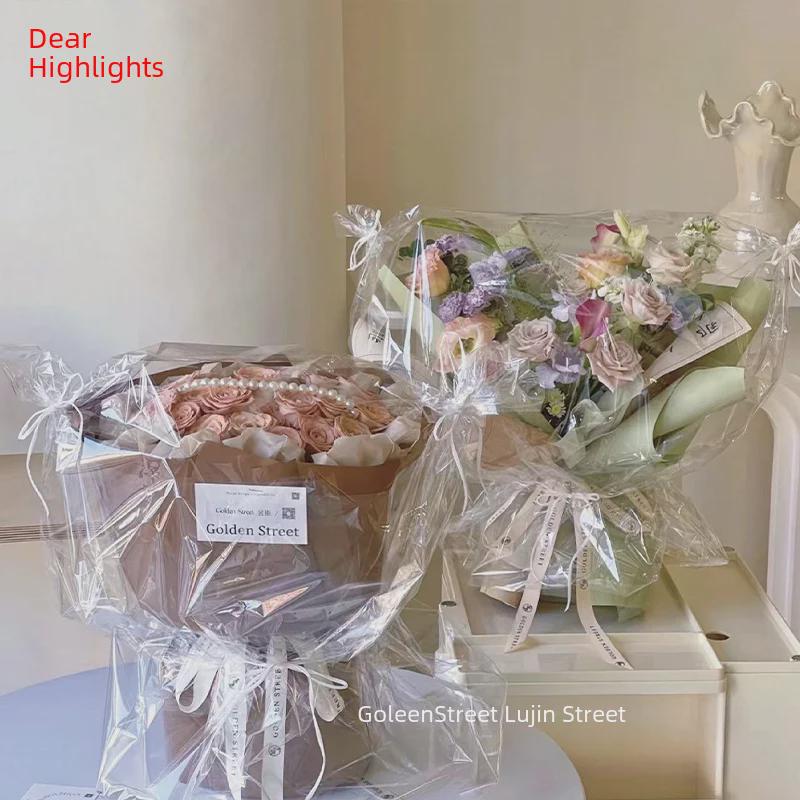 Transparent Waterproof Bouquet Delivery Bag for Flower Shops - Floral Packaging Materials