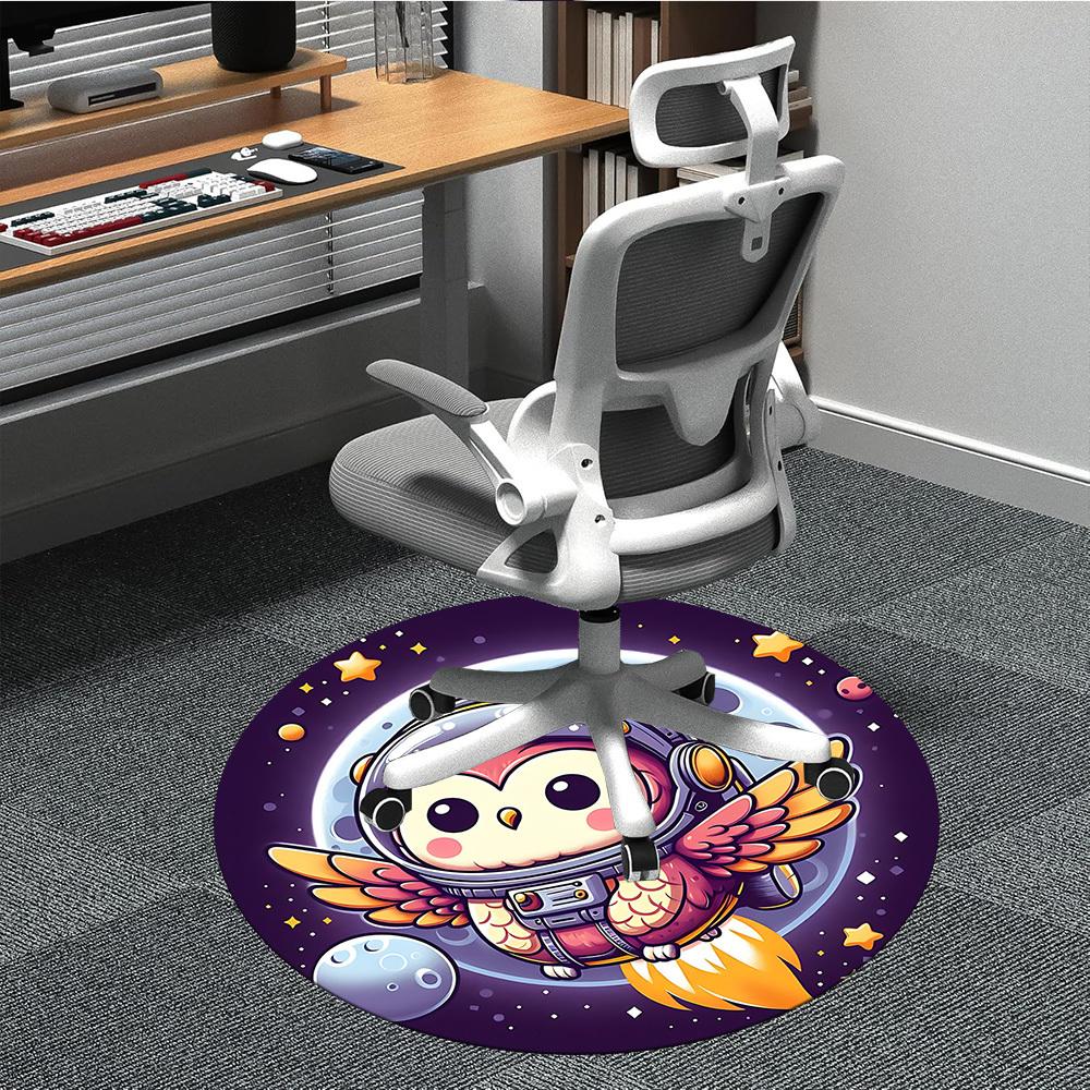 

1pc Owl Astronaut Office Round Area Rug, Under Office Chairs Bedroom Living Room Home Decor, Room Deco, Available in Various Sizes L1024310 80cm by 80cm