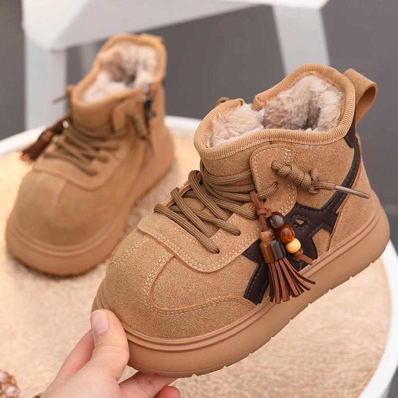 Girls' Fleece-Lined Snow Boots - Warm, Non-Slip, Winter 2025.