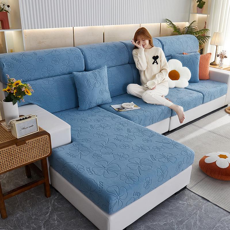 Утолщенные чехлы для диванов Four Seasons Universal Cushion Cover Sofa Cover All-inclusive Universal Cover Pillowcase синий
