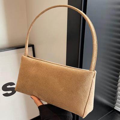 Autumn Niche Baguette Armpit Bag Retro Solid Color Simple Women's Shoulder Bag Fashion Casual Messenger Bag Women