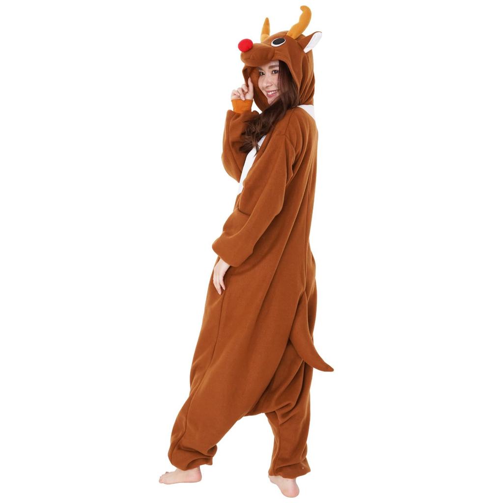 SAZAC Fleece Reindeer Brown Kigurumi,