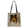 Women Shoulder Bag Shopper Travel Harajuku Canvas Casual Handbag Eco Reused Oil Painting Dog Large Capacity Tote Books Bag CLE