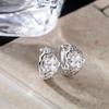 Hot-Selling Four-Leaf Clover Zircon Ear Cuff: Chinese Style Gold Coin 'Get Rich' Earring with Good Fortune Meaning.
