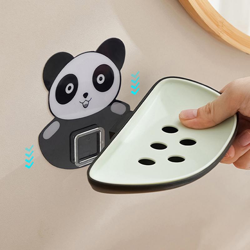 

Panda Design Wall Mounted Adhesive Soap Holder Draining Soap Dish Rack Green