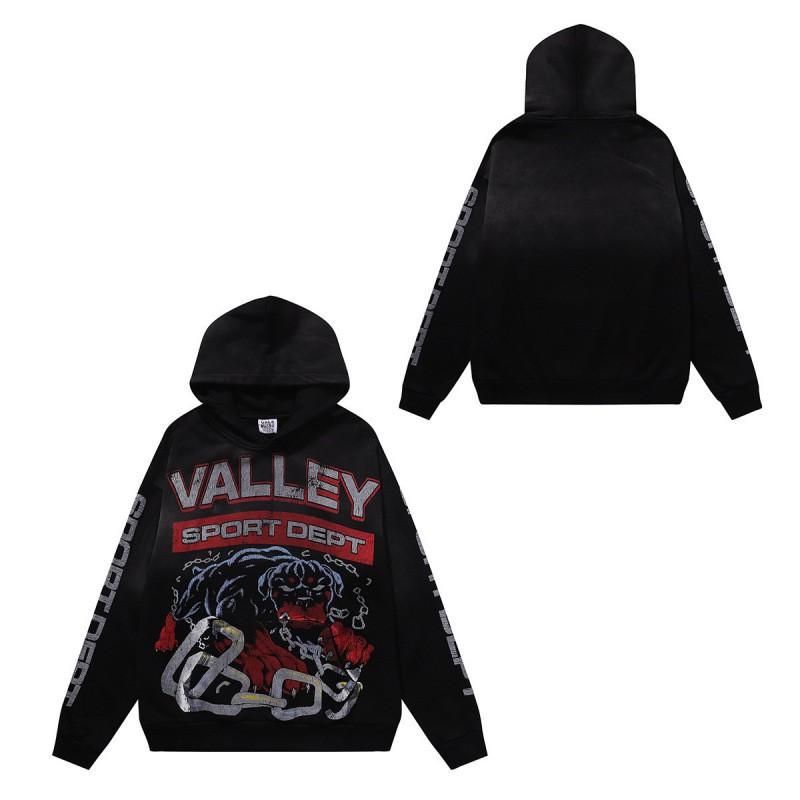Unisex Vintage Print Distressed Hoodie Oversized Streetwear Pullover Sweatshirt Fall
