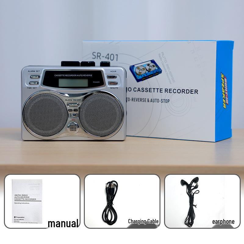 Portable Walkman Cassette Player with Built-in Speaker & Multi-band Radio for English Listening & Playback. Perfect for Students.