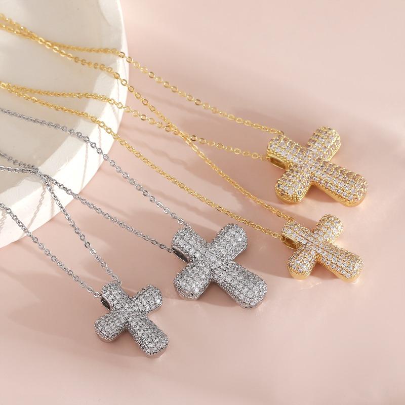 Jewelry Bubble Cross Chubby Pendant Necklace Collar Chain