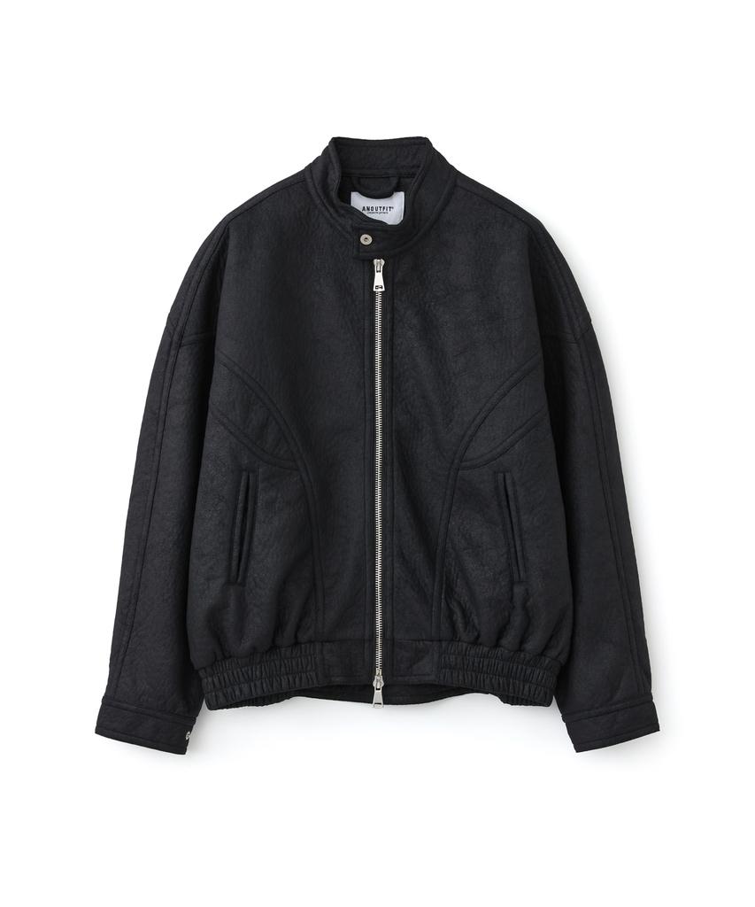 Aott Crop Two-Way Dirty Wash Blouson Black