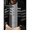 Herbst Rundhals Modisch Vielseitig Freizeit Streifen 3D Langarm T-Shirt Herren Mode Komfort Locker Sport Großes T-Shirt
