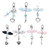 Stylish Wing Pendant Phone Chain Strap Bowknot Charm Beaded Keychain Phone Lanyard Acrylic Keyring Bag Ornament Jewelry