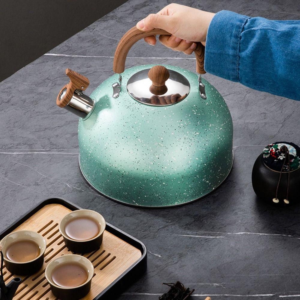 Flat Bottom Star Point Whistle Kettle 2/3L Teapot Durable Stove Water Kettle  Induction Cooker