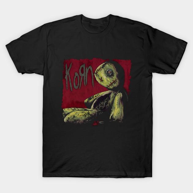 

Men Black Print T-shirt Korn No-Cut Transfer Paper Print Cotton Tshirt S чорний