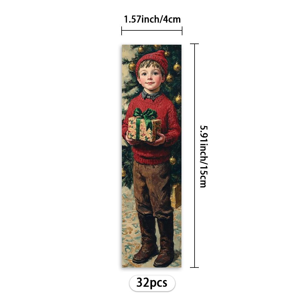 32pcs, Retro Christmas Bookmarks, Back To School Season, Halloween, Teacher's Day, Suitable for Readers and Birthday Gifts.