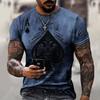 Men's T-shirt loose casual new playing cards printed tops men's large size T-shirt