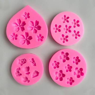 3D Körsbärsblommor Blommor Silikonform Gör-det-själv Sugarcraft Choklad Fondant Tårtdekoration Födelsedag Bröllopsfest Bakform