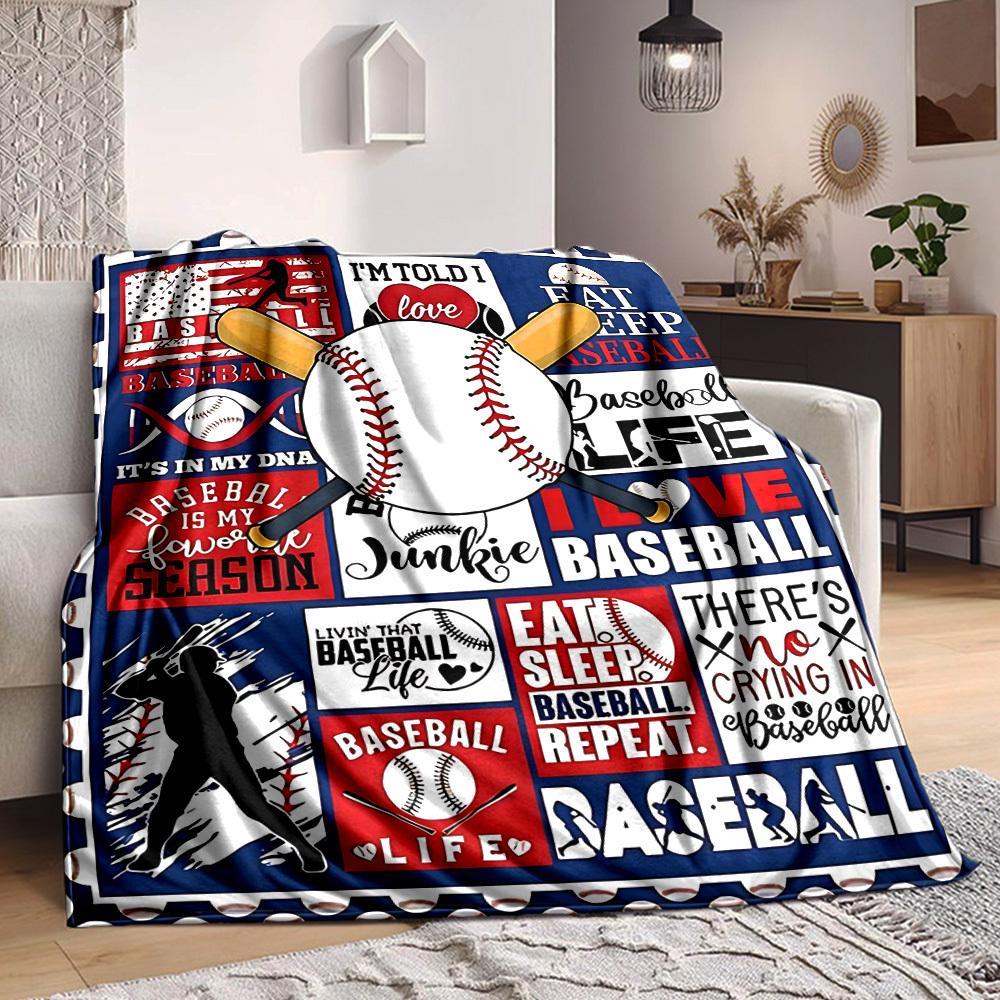 

1PC Baseball, Sports Print Blanket, Soft Throw Blanket - Warm & Cozy for Couch, Bed, Office, and Travel yy250912230 75x90cm