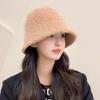 Women S Large Size Bucket Hat For Big Head Warm Plush Face Slimming Autumn Winter