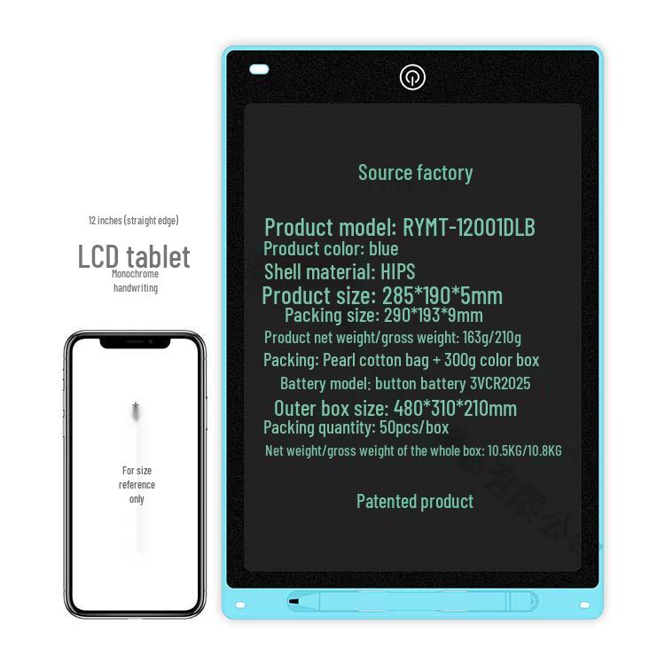 LCD Writing Tablet: 8.5/10/12 Inch Electronic Drawing & Painting Board for Kids - Hand-drawn & Blackboard Style.