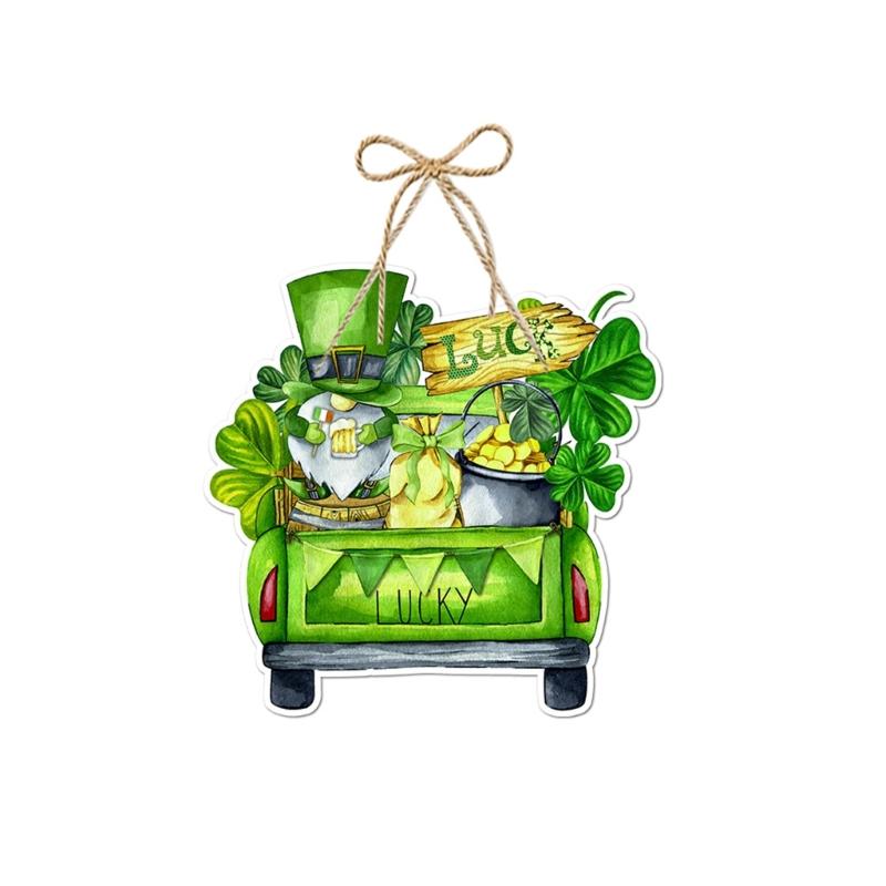 4Pcs Patrick's Day Luck Door Sign Front Door Hanging Sign Paper Plaques Hanging Ornament for Door Wall Decoration