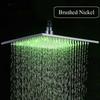 Matte Black Rain Shower Head LED Changing 16" Square Brass Shower Head Faucet Bathroom Accessory Top Over-head Shower Sprayer