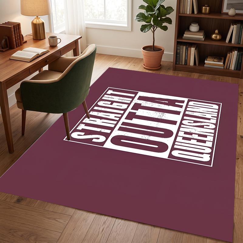 Queensland Maroons (1) Office Rug Elegant Floor Rug for Office Living Room Bedroom and Indoor Home Spaces