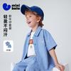Mini Balabala Set for Boys and Children, Cotton and Linen Denim, Lightweight and Breathable Short Sleeved Shorts, Summer 2026 New Item