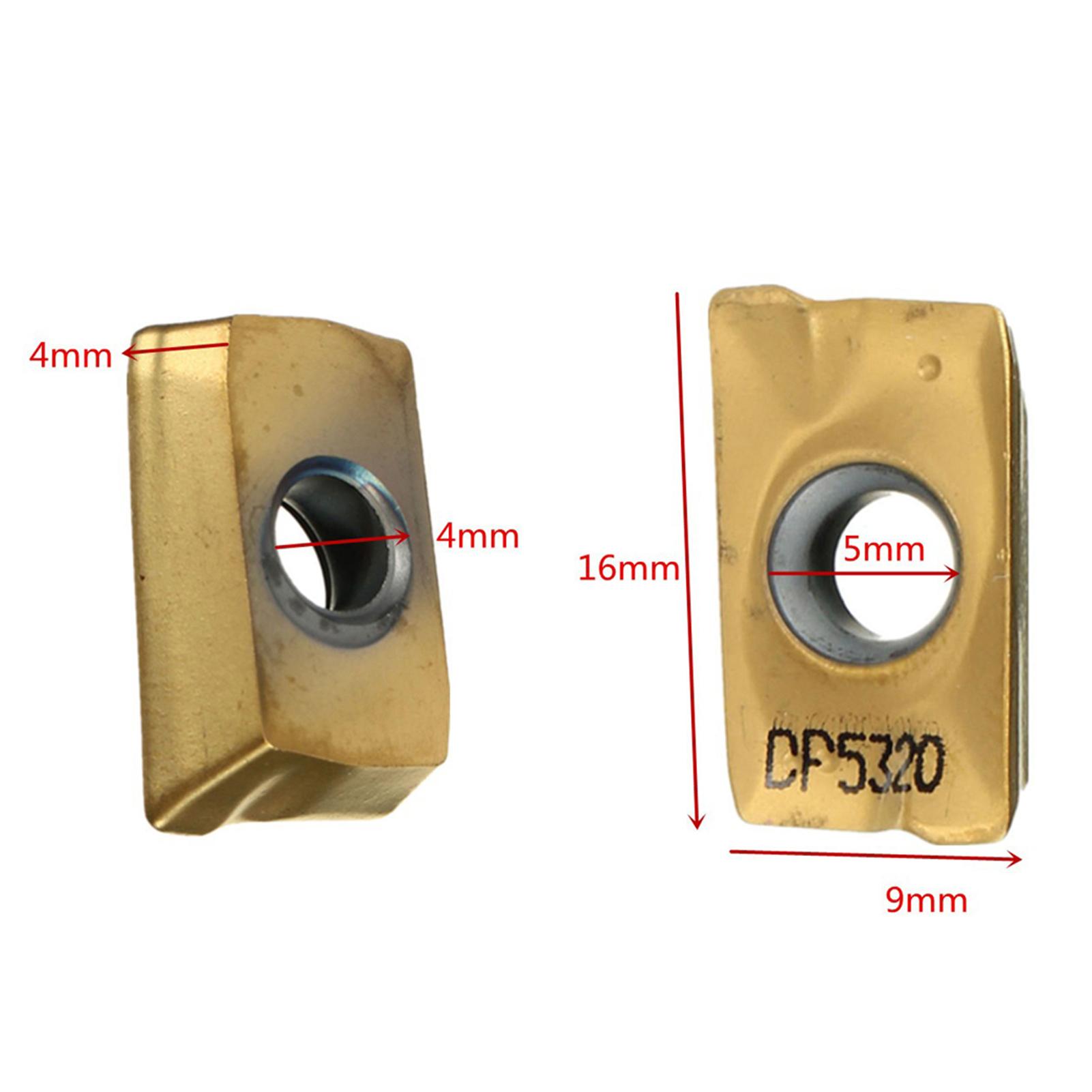 

10Pcs Carbide Indexable Milling Inserts APMT1604 PDER DP5320 25R0.8 Tool + Wrench золотий