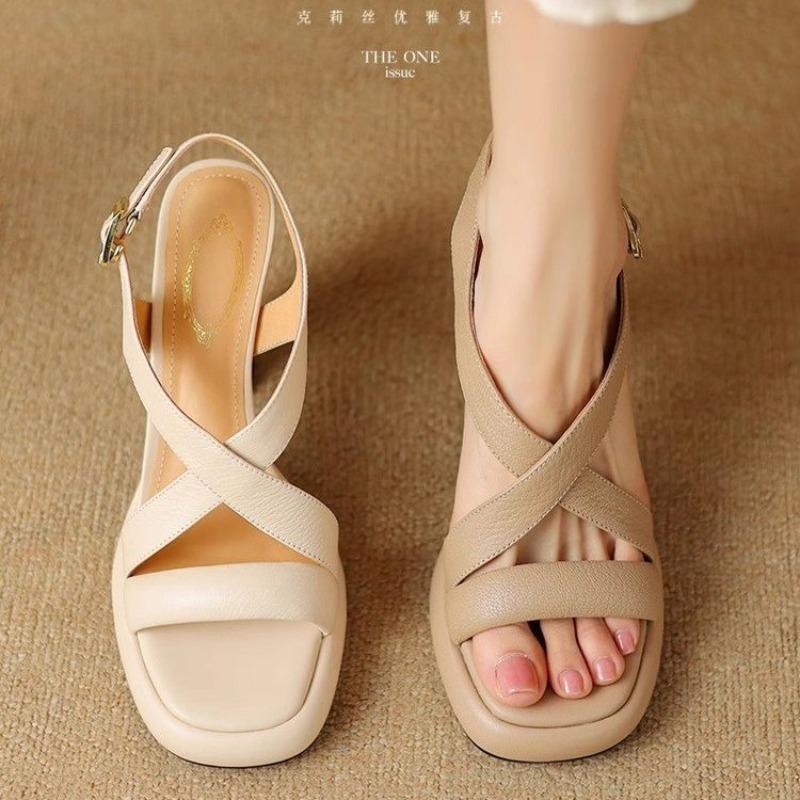 2025 New Classics Super High Heels Shoes Hot Sale Sheepskin Women Sandals Ladies Dress Platform Shoes