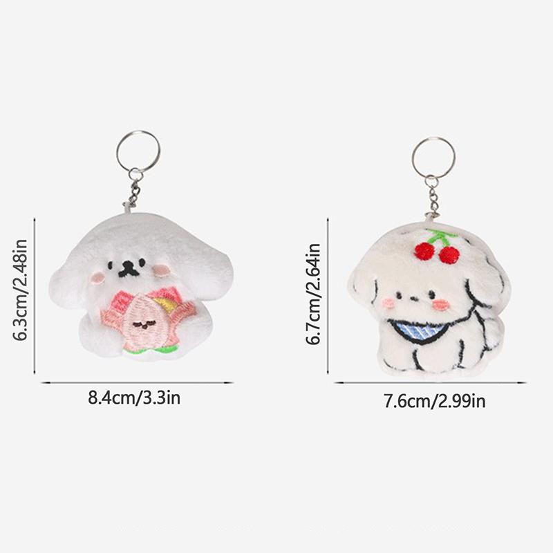Breloc cățeluș de pluș de desene animate, Păpușă drăguță, Pandantiv de geantă inimă pentru fată, Pandantive de pluș